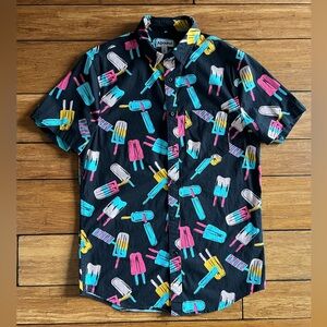 Abound Men's Black Shirt with Colorful Popsicle Design